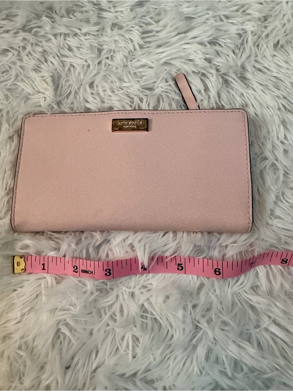 Kate Spade Soft Pink Saffiano Zip Wallet